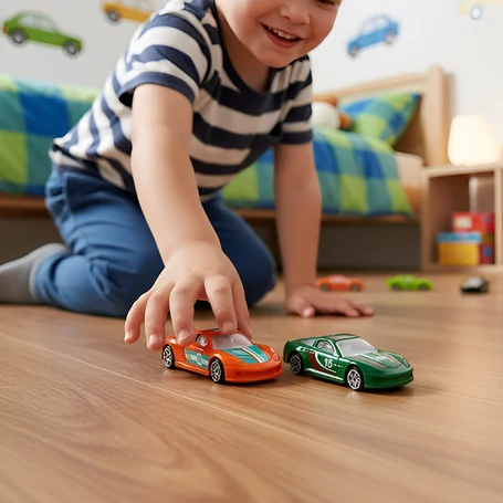 16 Darabos Fém Rugós Kisautó Készlet, Színes, Tartós, 1:64 méretarány