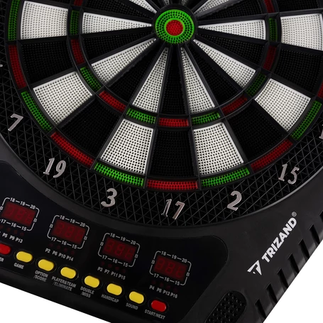 Trizand elektronikus darts tábla, 243 játékmóddal, LCD kijelzővel és automatikus pontszámlálóval, 6 nyíllal és hálózati adapterrel 