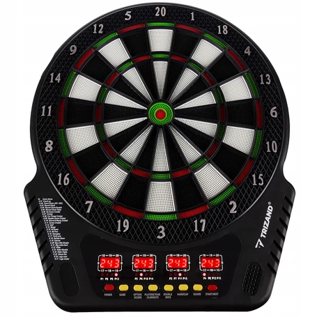 Trizand elektronikus darts tábla, 243 játékmóddal, LCD kijelzővel és automatikus pontszámlálóval, 6 nyíllal és hálózati adapterrel 