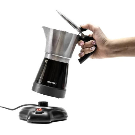 Elektromos alumínium mokka kávéfőző 300 ml/6 csésze kapacitás, melegen tartó funkció, 480W, DCM-990