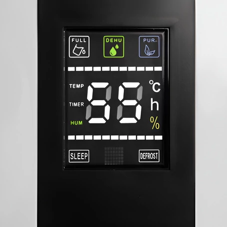 2 az 1-ben párátlanító és légtisztító, 2000 ml tartály, érintőpanel, UV tisztítás, intelligens páraszabályzás, 25–30 dB halk működés, távirányítóval