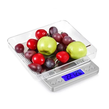 Precíziós gramm mérleg LCD kijelzővel kompakt és pontos mérés 0,1 g pontossággal