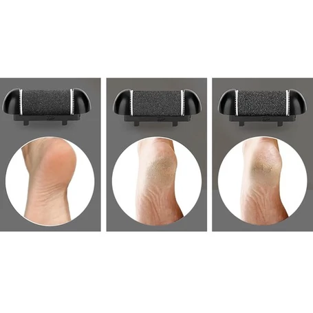 Elektromos talp és sarokreszelő, állítható sebességgel, 3 féle csiszolófejjel, kiegészítőkkel