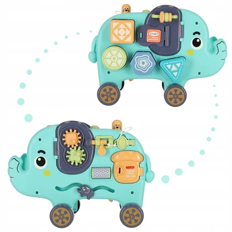 Készségfejlesztő Elefánt Játék Színes kiegészítőkkel, többfunkciós kialakítás, Montessori-elven alapuló,18 hónapos kortól