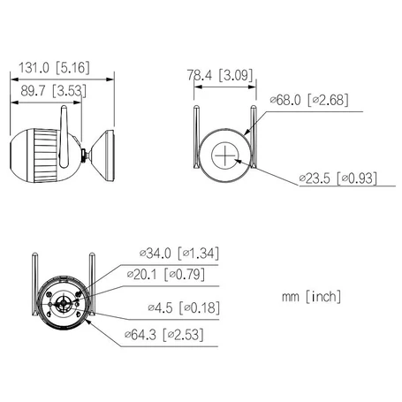 Dahua 4MP kültéri, kompakt IP kamera, kettős fény, fix 3,6 mm fókuszú lencse, aktív elrettentés, Wi-Fi, micro SD rögzítés, Entry széria, F4C-PV