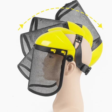 Teljes arcvédő rostély fejpánttal Láncfűrészes és bozótvágó munkákhoz, állítható méret