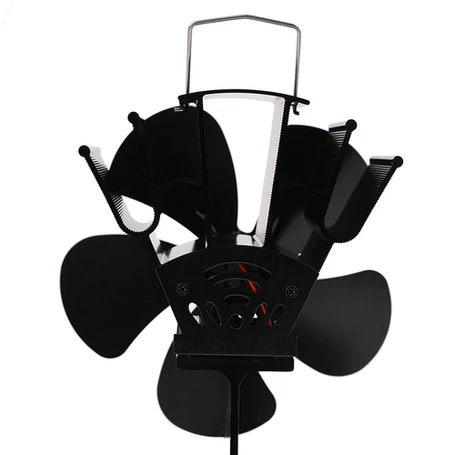 ​Hővel, termoelektromos elven, működő ötlapátos kandallóventilátor, áram nélküli működéssel