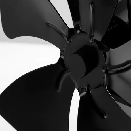 ​Hővel, termoelektromos elven, működő ötlapátos kandallóventilátor, áram nélküli működéssel