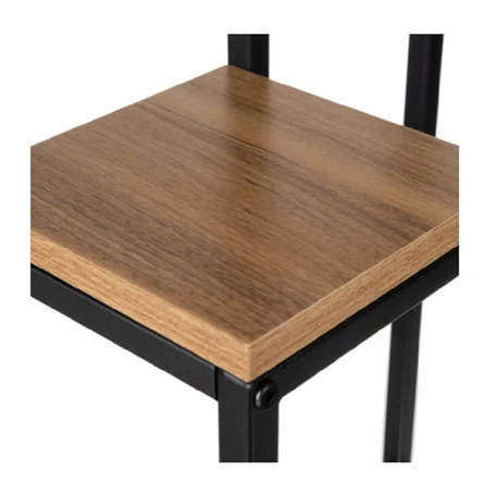 Háromszintes, stabil fém, loft stílusú, nyitott virágtartó, fekete, 15 kg teherbírással