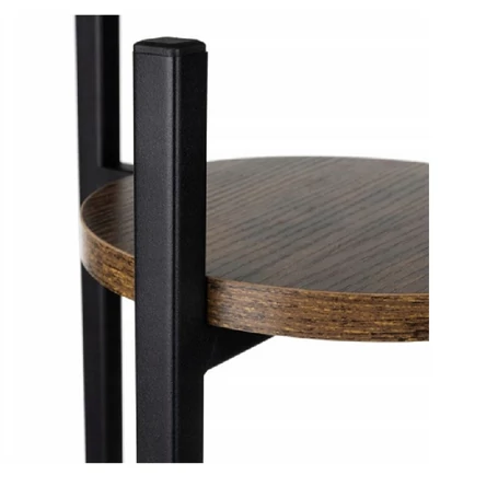 3 szintes, loft stílusú, stabil fém virágállvány,  fekete, 81 cm magas, 45 kg teherbírással