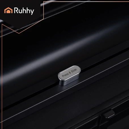 Fóliahegesztő és vákuumozó készülék beépített fóliaadagolóval, élelmiszer-csomagoló gép érintőgombos vezérléssel, 95 kPa és 125 W teljesítménnyel, kettős szivattyú és kettős tömítéssel, fekete - szürke