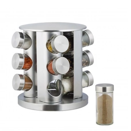 Fűszertartó üveg szórófedéllel, rozsdamentes acél csavaros kupakkal, koncentrikus felülettel, 1 db