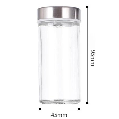 Fűszertartó üveg szórófedéllel, rozsdamentes acél csavaros kupakkal, koncentrikus felülettel, 1 db