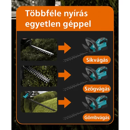 Hayami 96V MAX akkumulátoros sövényvágó 2 akksi, gyorstöltő és komplett tartozékok 