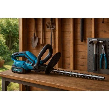 Hayami 96V MAX akkumulátoros sövényvágó 2 akksi, gyorstöltő és komplett tartozékok 