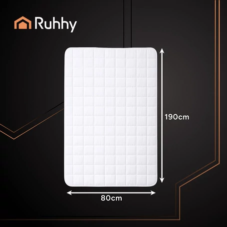 Fűtött matracvédő, elektromos fűtőmatrac, 190 x 80 cm, távirányítóval, 9 fűtő fokozattal és időzító funkcióval, fehér