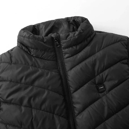 Fűthető mellény, unisex, L-es méretben, USB-n tölthető, 3 fűtési szint, 9 zónás, fekete színben