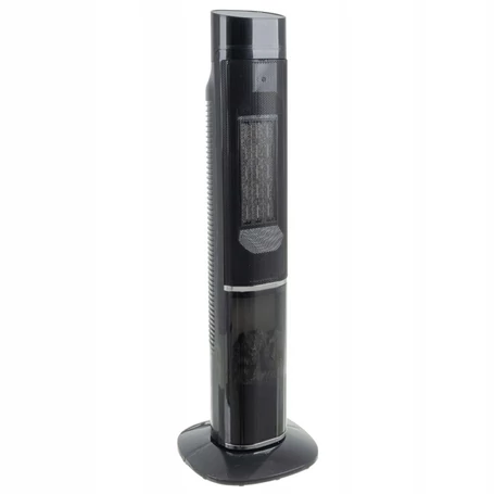 Oszlop alakú, LED lánghatásos, távirányítós, elektromos radiátor, 2000 W, állítható termosztáttal és időzítővel