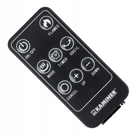 Oszlop alakú, LED lánghatásos, távirányítós, elektromos radiátor, 2000 W, állítható termosztáttal és időzítővel