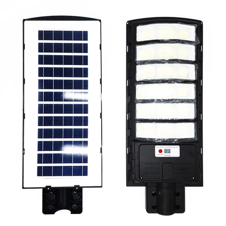 Napelemes, mozgásérzékelős, távirányítós, utcai ledlámpa, 800w teljesítménnyel, íves