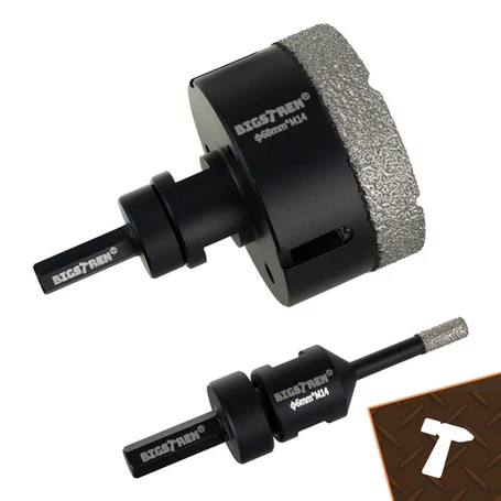 6 részes gyémánt fúrókészlet, körkivágó szett, kőagyaghoz és kerámiához, 6–68 mm + adapter, M14 menetes