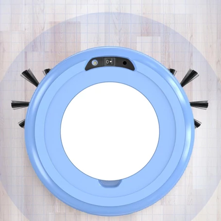 Intelligens, önjáró, automata robotporszívó, padlótisztító, akkumulátoros, kék