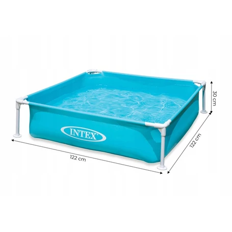 Intex gyermek fémvázas medence 122x122x30 cm, kerti pancsoló medence 342 l
