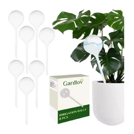 Öntözőgömb készlet 8 db átlátszó PVC, 280 ml, automata locsolás szobanövényekhez és kerti virágokhoz