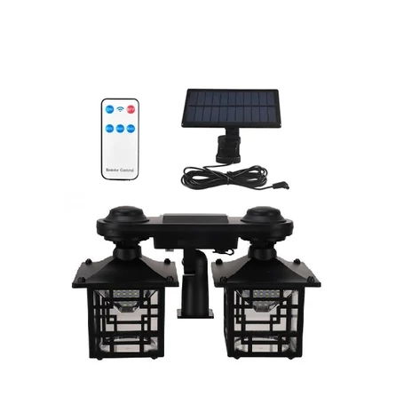 Különálló szolár paneles, napelemes, mozgásérzékelős, kültéri, dupla LED lámpa, 192 COB, PIR szenzor