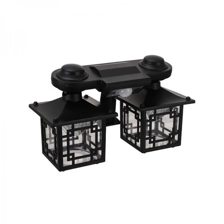 Különálló szolár paneles, napelemes, mozgásérzékelős, kültéri, dupla LED lámpa, 192 COB, PIR szenzor