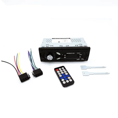 Bluetooth, FM autórádió, fejegység, AUX, dupla USB port, microSD kártyahely, 4x50W, távirányítóval