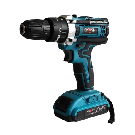 Kiyoshi akkus fúró, ütvefúró és csavarozó szett 2 db 48V-os Li-ion akksival + kiegészítőkkel, kofferben