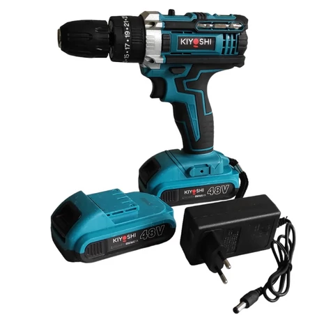 Kiyoshi akkus fúró, ütvefúró és csavarozó szett 2 db 48V-os Li-ion akksival + kiegészítőkkel, kofferben