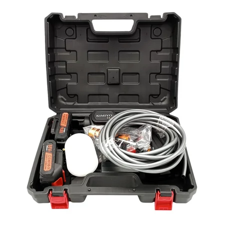 Akkumulátoros magasnyomású mosó, vezeték nélküli működés, 2 db 88V akkuval, 3 féle szórófejjel