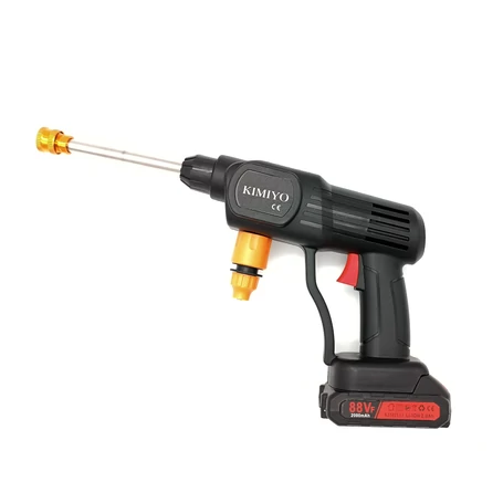 Akkumulátoros magasnyomású mosó, vezeték nélküli működés, 2 db 88V akkuval, 3 féle szórófejjel