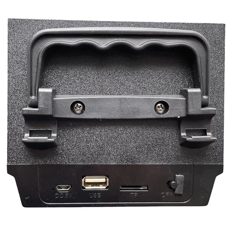 Akkumulátoros FM rádiós bluetooth hangfal digitális kijelzővel, microSD, USB, 2x5W, Fekete