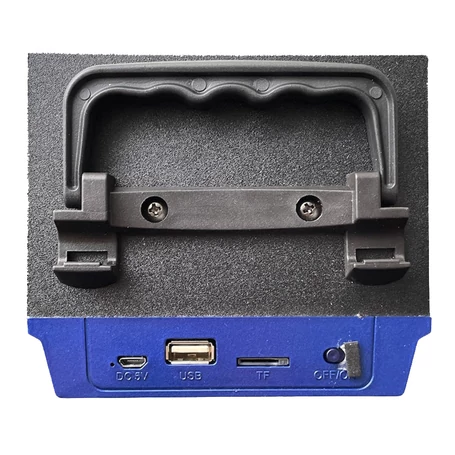 Akkumulátoros FM rádiós bluetooth hangfal digitális kijelzővel, microSD, USB, 2x5W, Kék