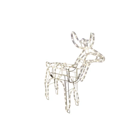 LED 3D rénszarvas kültéri dekoráció, 67 cm, melegfehér