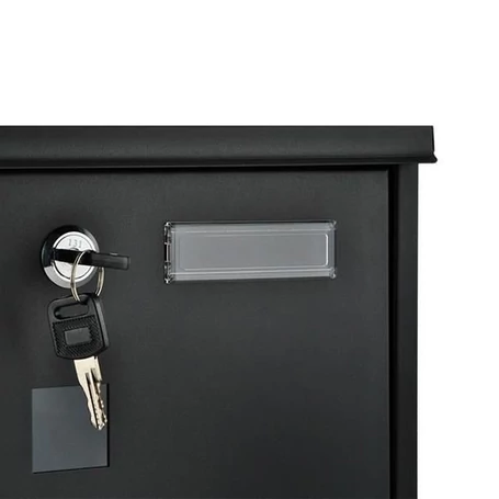 Fém postaláda, levélszekrény újságtartóval, vízálló, zárható, fekete színben