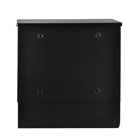 Fém postaláda, levélszekrény újságtartóval, vízálló, zárható, fekete színben