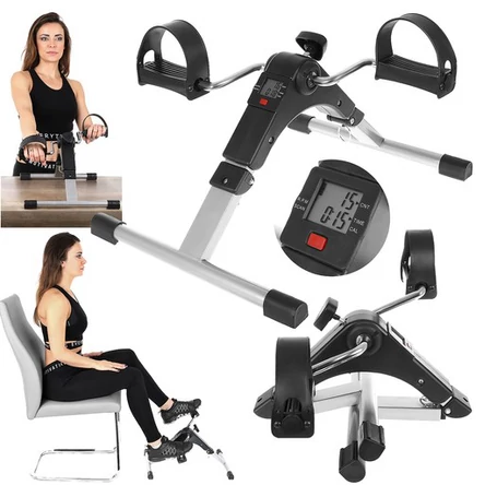 Mini szobakerékpár, fitness lábpedál, lábtornagép digitális kijelzővel, összecsukható