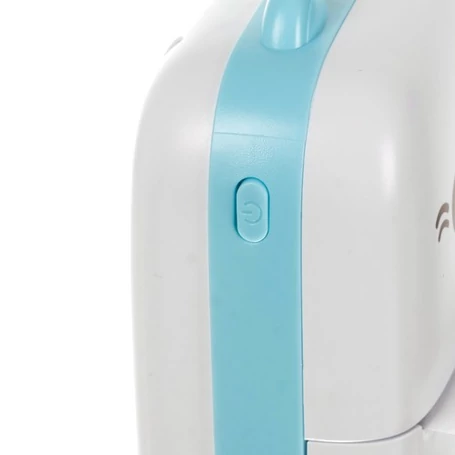 Mini hőpapíros nyomtató, Bluetooth kapcsolattal, USB csatlakozással, 10+1 tekercs papírral, cicamintás, kék-fehér színben