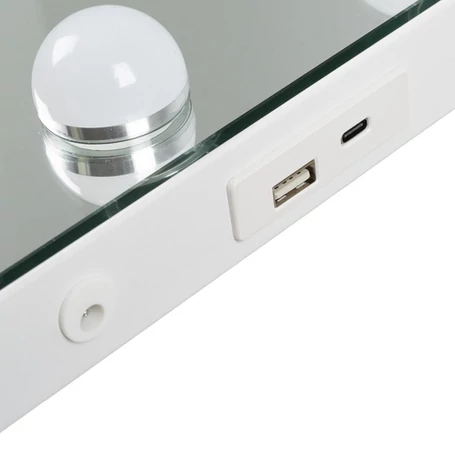 Kozmetikai tükör beépített LED világítással, 80x62 cm, állítható háttérvilágítással, Hollywood stílusú 