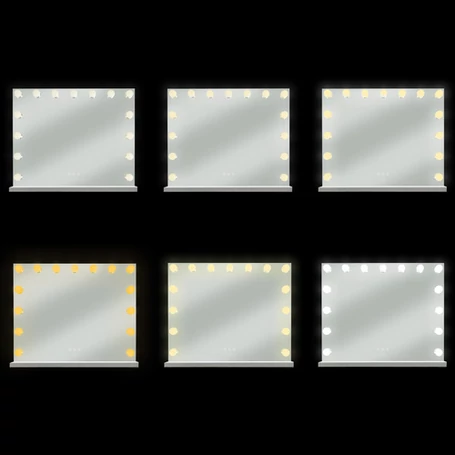 Kozmetikai tükör beépített LED világítással, 58x46cm, állítható háttérvilágítással, Hollywood stílusú