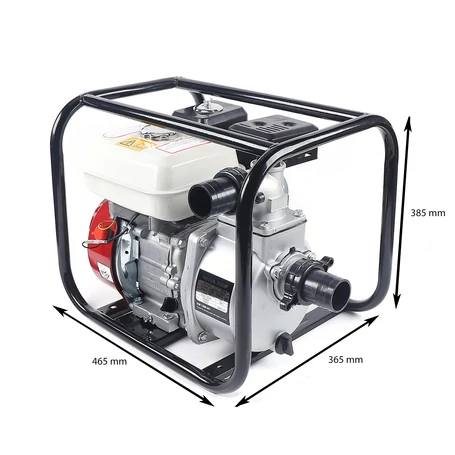 KraftRoyal professzionális, benzines vízszivattyú, 6,5 LE, 7 m szívásmélység, 30 m emelési magasság, WP-20