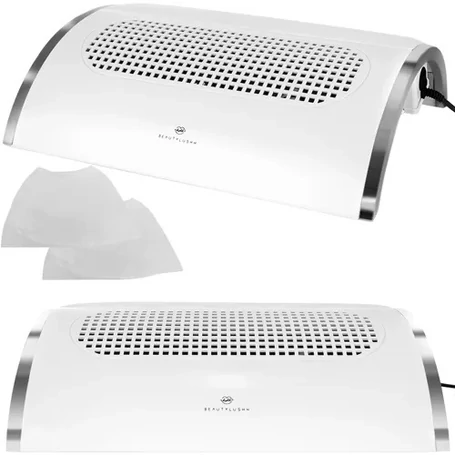 Professzionális, manikűr-pedikűr porelszívó, 2 db újrahasználható porzsákkal, 40W teljesítménnyel, fehér színben