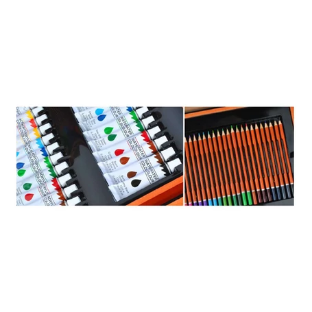 177 részes XXL művészeti szett gyerekeknek és felnőtteknek, fa tárolódobozban