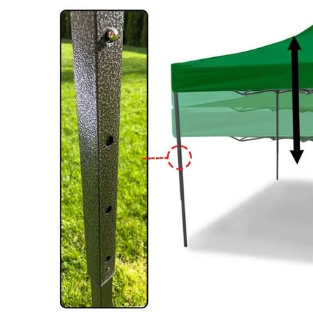 Összecsukható, fémvázas, kerti pavilon, sörsátor ponyvával, 2x2 m méretben, zöld