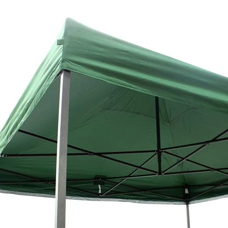 Összecsukható, fémvázas, kerti pavilon, sörsátor ponyvával, 2x2 m méretben, zöld