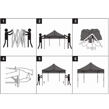 Összecsukható, fémvázas, kerti pavilon, sörsátor ponyvával, 2x2 m méretben, zöld